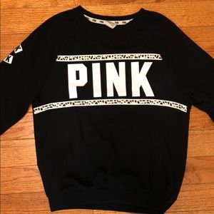 VS Pink Black Crewneck Sweater
